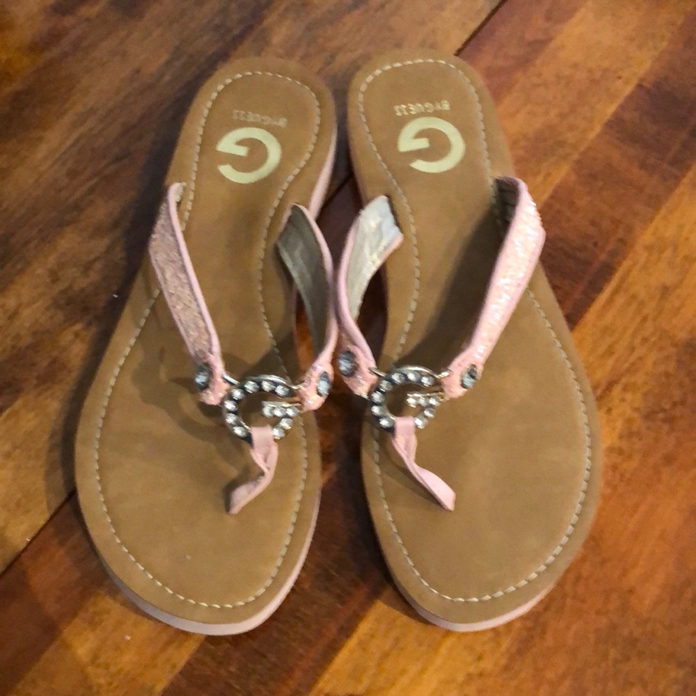 Guess pink sandals, size 7.